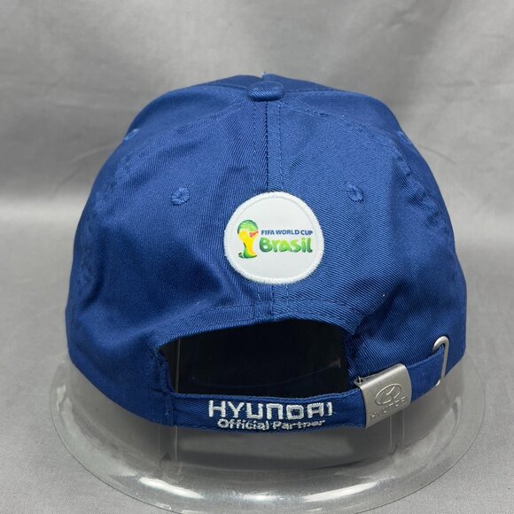 FIFA World Cup Brazil Strapback Cap Hat Blue Soccer Hyundai Souvenir Dad Mens - Picture 3 of 14